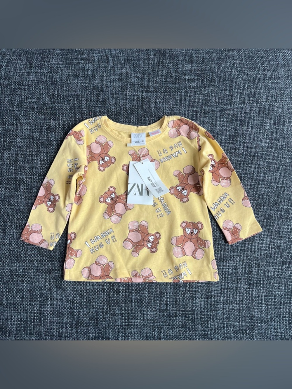 NWT Zara Kids Teddy Bear Shirt Size 9-12 Months